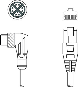 KSS GB-M12-8W-RJ45-A-P7-050 Interconnection cable KSS GB-M12-8W-RJ45-A-P7-050 Interconnection cable