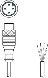 KS U-M124A-T2100-200 Connection cable KS U-M124A-T2100-200 Connection cable