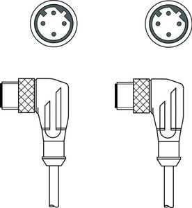 Leuze KSS ET-M12-4W-M12-4W-P7-100 Interconnection cable Leuze KSS ET-M12-4W-M12-4W-P7-100 Interconnection cable