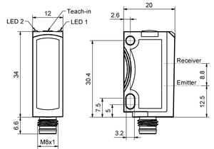 SensoPart FT 25-RA-170-PNSUL-M4M Miniature distance sensor SensoPart FT 25-RA-170-PNSUL-M4M Miniature distance sensor