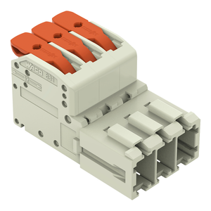 Wago 831-1203 1-conductor male connector, lever Push-in CAGE CLAMP®, light gray