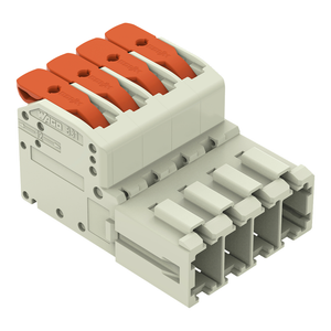 Wago 831-1204 1-conductor male connector, lever Push-in CAGE CLAMP®, light gray