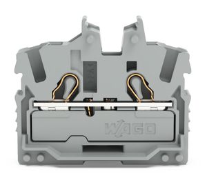 Wago 2052-301 2-conductor miniature through tb with operating slots 2.5 mm²,  gray