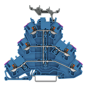 Wago 2202-3239 Triple-deck terminal block with push-button 6-conductor through terminal block, blue Wago 2202-3239 Triple-deck terminal block with push-button 6-conductor through terminal block, blue