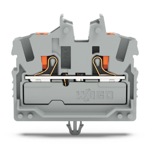 Wago 2252-311 2-conductor miniature through tb with push-button 2.5 mm²,  gray