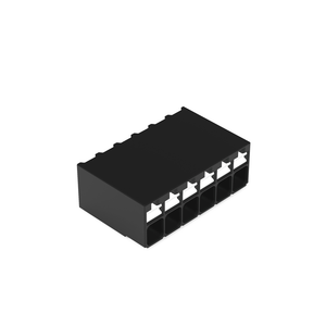 Wago SMD PCB terminal block, push-button 1.5 mm² Pin spacing 3.5 mm 6-pole, black Pack of 515