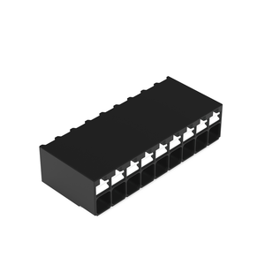 Wago SMD PCB terminal block, push-button 1.5 mm² Pin spacing 3.5 mm 9-pole, black Pack of 515