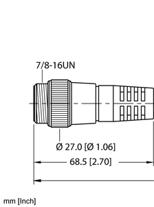 Turck Rsm 36-3M/S3059 Cordset UX04480 Turck Rsm 36-3M/S3059 Cordset UX04480