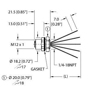Turck Efkbq-A5.500.2-2 Actuator and Sensor Receptacle, Front Mount Turck Efkbq-A5.500.2-2 Actuator and Sensor Receptacle, Front Mount