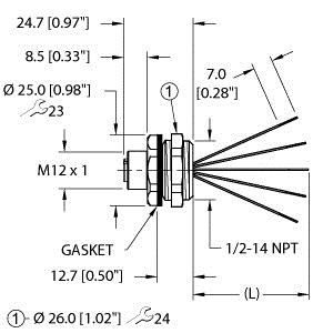 Turck Efkbh-A5.500.2-1 Actuator and Sensor Receptacle, Front Mount Turck Efkbh-A5.500.2-1 Actuator and Sensor Receptacle, Front Mount
