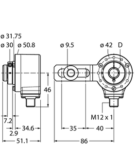 Turck Ri-12H12S1-2F1000-H1181 Encoder 1544898