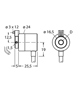 Turck Ri-02C6S3-2D1000-C Encoder 1545919 Turck Ri-02C6S3-2D1000-C Encoder 1545919