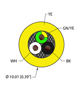 Turck Yel,Pvc,3X16,Stoow,Msha Bulk Cable RF50536