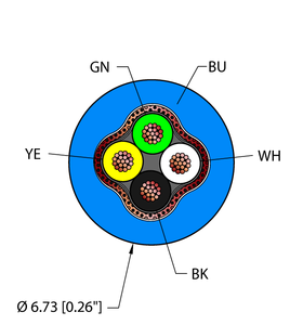 Turck Blu,Pvc,4X20,S-Fb,Itc,Msha Bulk Cable RF50738