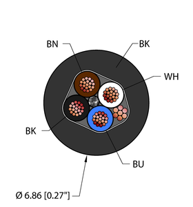 Turck Blk,Ex60,4X22,S-Df,Itcerdb Bulk Cable RF51095