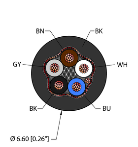 Turck Blk,Pvc,5X22,S-Fdb,Itc Bulk Cable RF51877