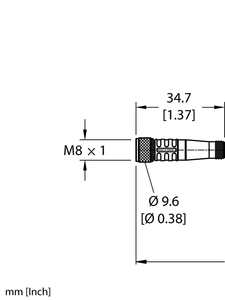 Turck Pkg 4M-3-Pkg 4M/S90 Cordsets U0909-18 Turck Pkg 4M-3-Pkg 4M/S90 Cordsets U0909-18