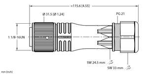 Turck B 7191-0/21 Field Wireable Connectors U2-04063