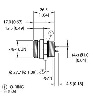 Turck Rsf 40-Pcb Receptacles U2308-0