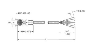 Turck Rkc 6T-20/S618 Single-ended Cordset, Straight Female Connector Turck Rkc 6T-20/S618 Single-ended Cordset, Straight Female Connector