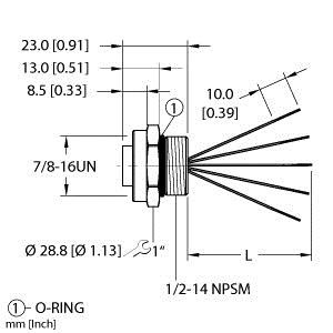 Turck Rkf 56-6M Single-ended Receptacle, Female Receptacle