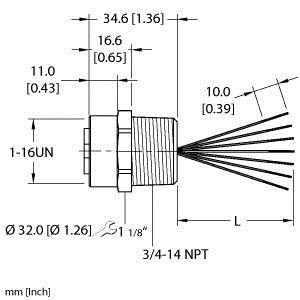 Turck Rkf 76-0.3M/14.75/Npt Single-ended Receptacle, Female Receptacle Turck Rkf 76-0.3M/14.75/Npt Single-ended Receptacle, Female Receptacle