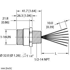 Turck Rsf 76-0.6M/14.5/Npt Single-ended Receptacle, Male Receptacle