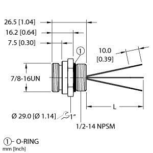 Turck Rsf 311-1M Single-ended Receptacle, Male Receptacle Turck Rsf 311-1M Single-ended Receptacle, Male Receptacle
