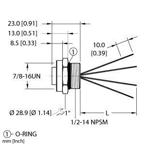 Turck Rkf 46-0.6M Single-ended Receptacle, Female Receptacle