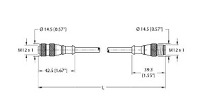 Turck Rk 4.6T-2-Rs 4.6T/S90 Actuator and Sensor Cable, Extension Cable