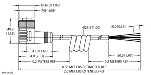Turck Wkm 50-2M/S90 Cordset U99-16406 Turck Wkm 50-2M/S90 Cordset U99-16406