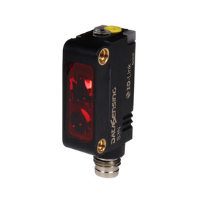 Datasensing Red Laser emission Retro Reflex polarized Push Button Teach in IO-Link Connector M8 4P