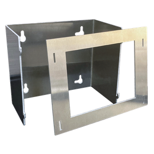Horner Automation HE-BRKT-100 Two-piece bracket with removable faceplate for use with Micro OCS X2/X4/X5. 4 hole pattern for panel backplate mounting in either portrait or landscape orientation.