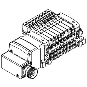 SMC 56-VV5QC41-1203NMD2N 56-VQC4000 Series ATEX Compliant 5 Port Solenoid Valve Plug-in Unit Base Mounted Manifold M Kit (Multiple Connector Kit)