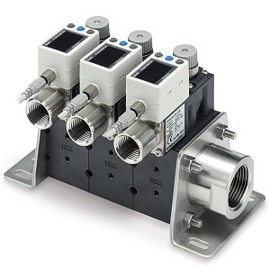 SMC PF3WR03DN-704P-03-L2TQ-M PF3WR Series Remote Type Digital Flow Switch Manifold for Water Return Type