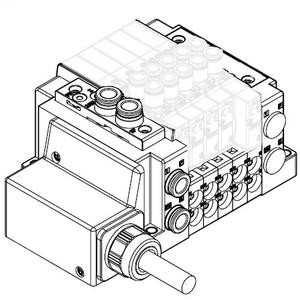 SMC SS5Y5-12L22-05B-ND0 SY3000·5000·7000 Series Plug-in Connector Connecting Base Lead Wire Type12L