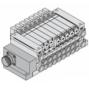 SMC VV5Q21-05C4M3-W VQ2000 Series 5 Port Solenoid Valve Plug-In Unit Base Mounted M Circular Connector