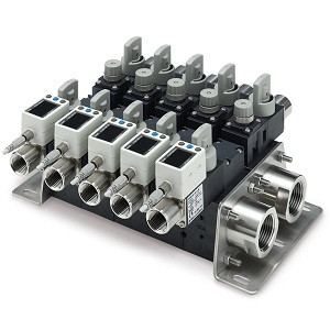 SMC PF3WB05BN-504S-03-2TN PF3WB Series Integrated Type Digital Flow Switch Manifold for Water Basic Type