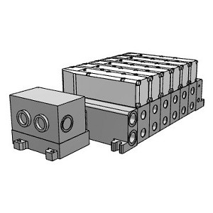 SMC VV5QC51-0303NSDVB VQC5000 Series 5 Port Solenoid Valve Base Mounted Plug-in Unit S Kit (Serial Transmission Kit)