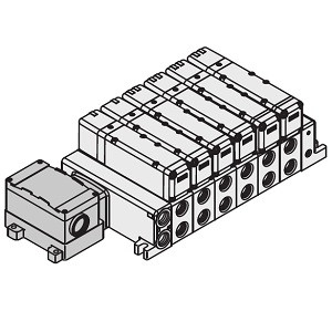 SMC VV5QC51-0204TTD0-N VQC5000 Series 5 Port Solenoid Valve Base Mounted Plug-in Unit Terminal Block Box Kit