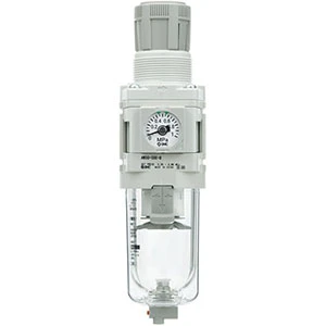 SMC AW20-N02CE-Z-D Filter Regulator, 1/4" NPT, 5 Micron, Auto Drain, Embedded Gauge