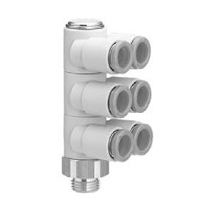 SMC KQ2ZT07-35AP KQ2ZT Series Inch Size One-touch Fittings Triple Branch Universal Male Elbow With Face Seal