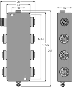 Turck JBBS-49SC-M613 ID# U7908 IP67 Junction Box, 6-Channel FOUNDATION Fieldbus