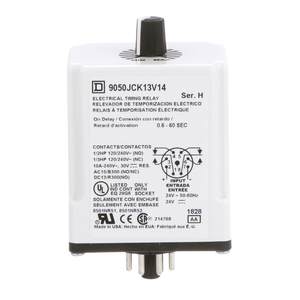 Schneider Electric 9050JCK13V14 Timer Relay 240Vac 10Amp +Options Schneider Electric 9050JCK13V14 Timer Relay 240Vac 10Amp +Options
