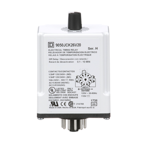 Schneider Electric 9050JCK26V20 Timer Relay 240Vac 10Amp +Options