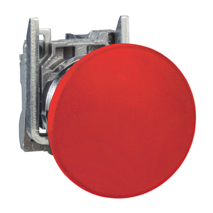Schneider Electric XB4BC42 Mushroom Pushbutton,Red, 1 Nc Contact