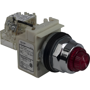 Schneider Electric 9001KT1R31 Push-Test Pilot Light(Glass Color Cap)