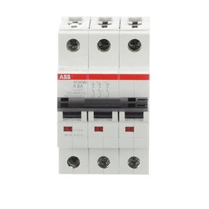 ABB ST203M-K8 3-Pole 8A Miniature Circuit Breaker with K-Characteristic Curve, UL1077 Compliant
