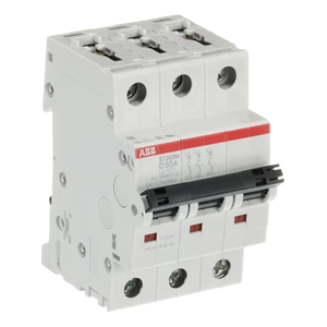 ABB ST203M-D50 3-Pole Miniature Circuit Breaker, 50A, UL1077 Compliant High Inrush Current Protection with 5kA Breaking Capacity ABB ST203M-D50 3-Pole Miniature Circuit Breaker, 50A, UL1077 Compliant High Inrush Current Protection with 5kA Breaking Capacity