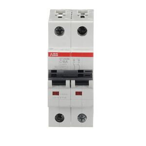 ABB ST202M-C16 2-Pole 16A Miniature Circuit Breaker - UL1077 Certified for Reliable Electrical Protection